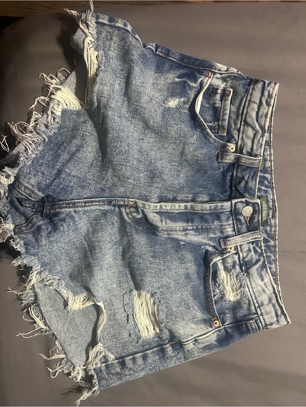 wild fable Distressed Light Blue Denim Shorts